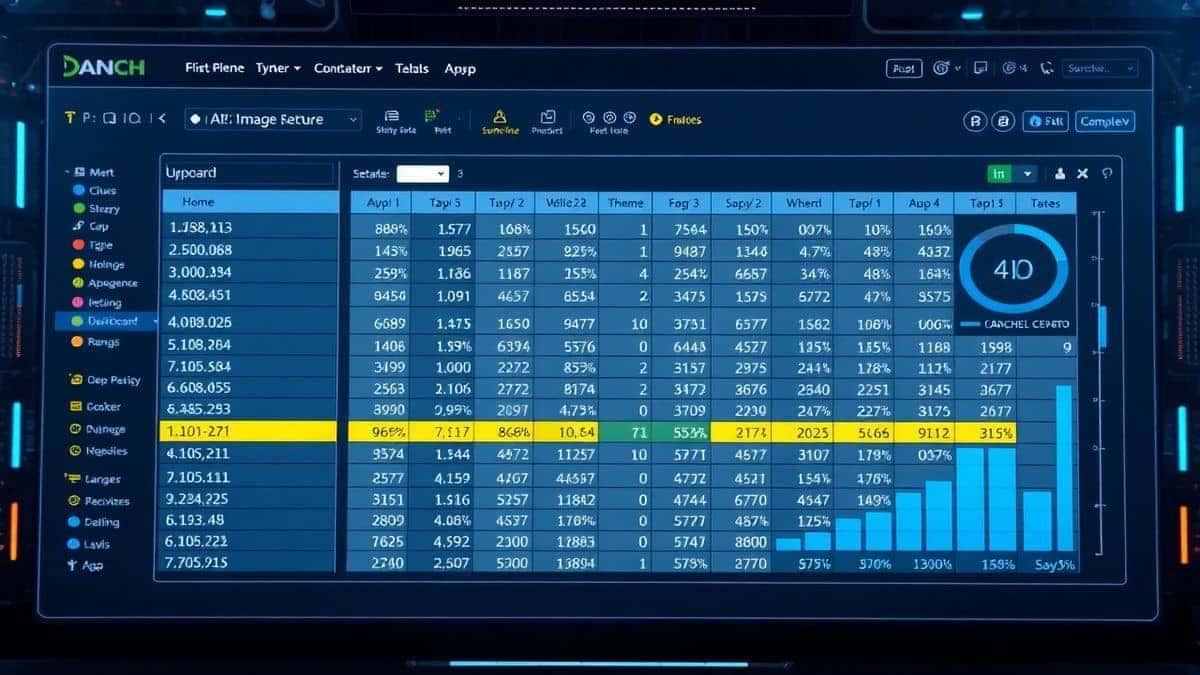 futuristic web dashboard showing an uploaded image of a spreadsheet with highlighted numbers being extracted by an AI image translator tool interface ultra detailed clean UI