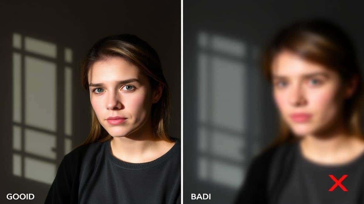 comparison image showing good photo with even lighting and focus on left for ocr accuracy vs blurry shadowed bad photo on right with red x mark
