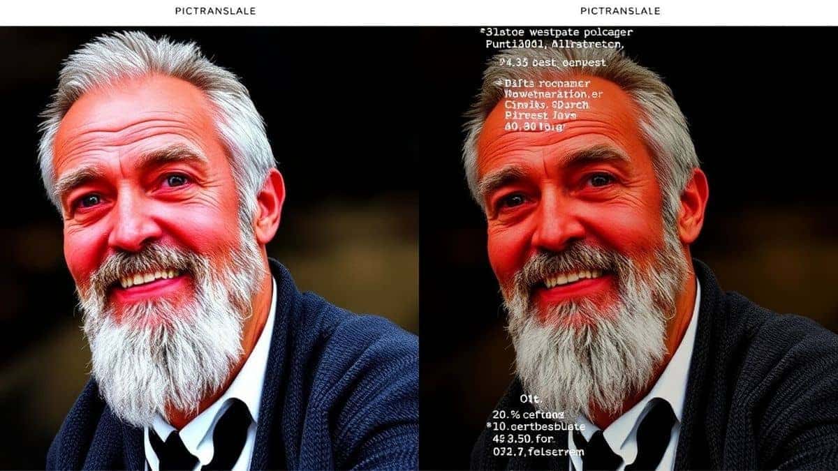 split screen comparison showing pictranslate output versus old ocr software output highlighting speed and accuracy differences modern design