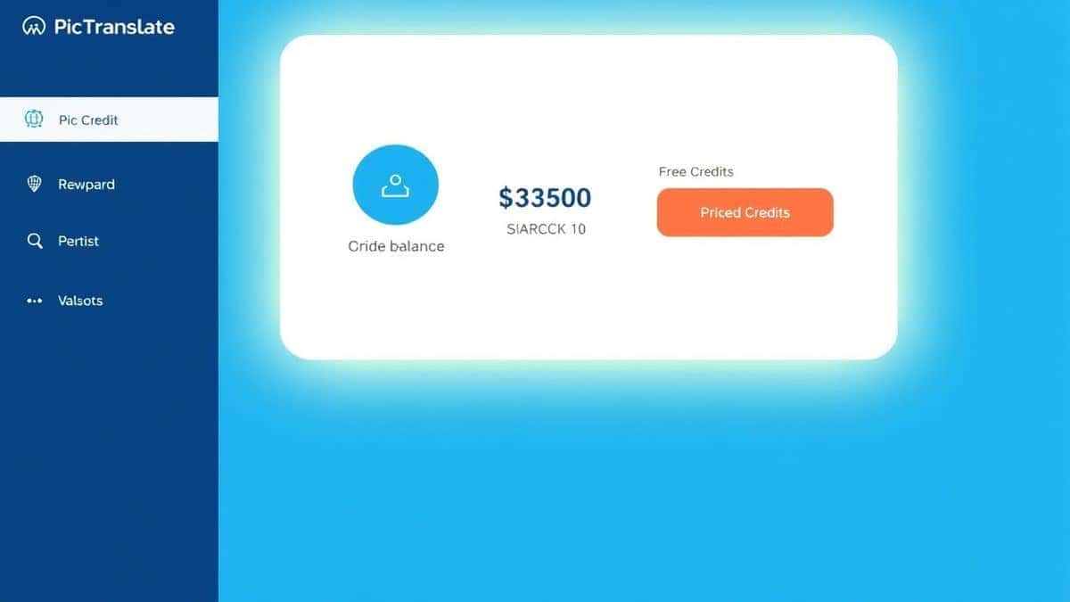 user dashboard showing free credits remaining daily check-in button and translation history clean modern interface design