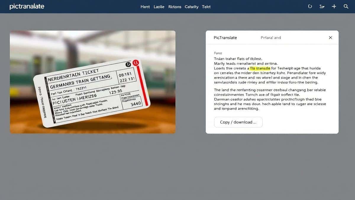 Split screen showing an original image of a French menu on the left and the translated English text on the right, demonstrating the translate photo text instantly feature in action