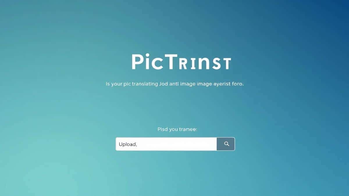 clean minimalistic upload screen of PicTranslate tool with a drag and drop area in the center, a sample image of a restaurant menu being uploaded, soft shadows and light grey background