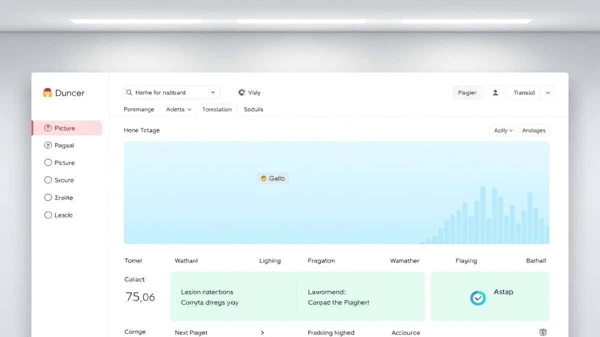 modern web dashboard showing translate picture text to any language online interface with clean minimal design soft lighting