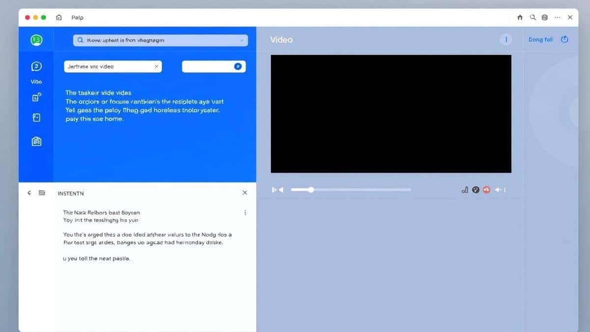 a sleek web dashboard showing an uploaded video screenshot with text being highlighted and translated instantly modern minimalist interface with blue and white theme