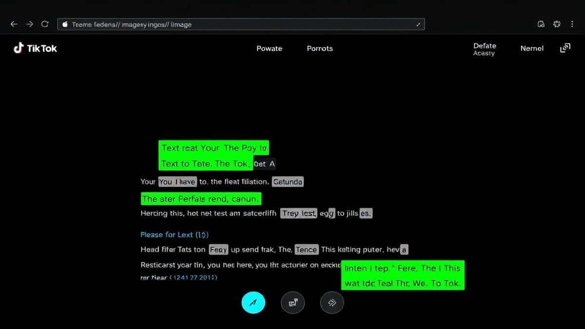 modern AI image translator web interface displaying a TikTok screenshot with text being detected and highlighted in green overlays, clean minimalist UI, ultra detailed, soft lighting