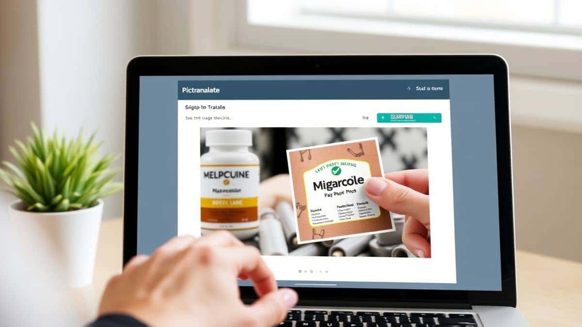 user dragging and dropping a photo of a foreign medicine label into the pictranslate image translator uploader zone on a laptop screen